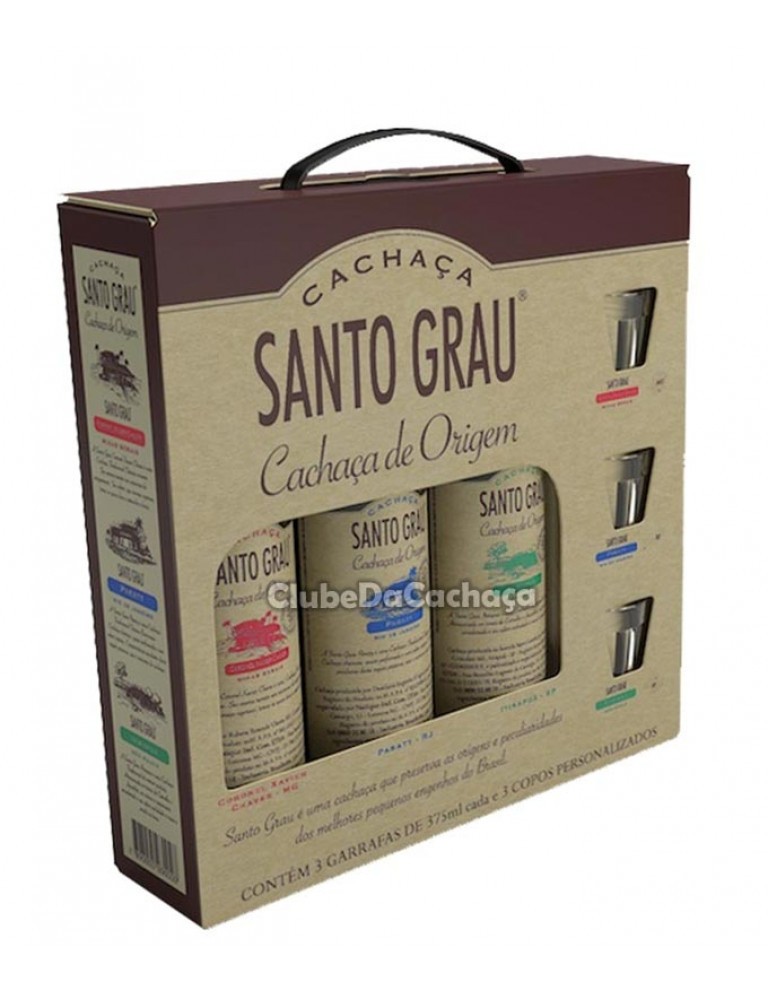Kit Cachaça Santo Grau 375 ml