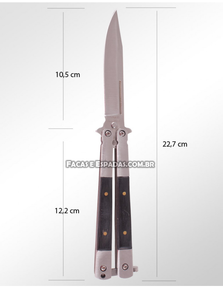 CANIVETE BUTTERFLY BLACK WOODY ZH315